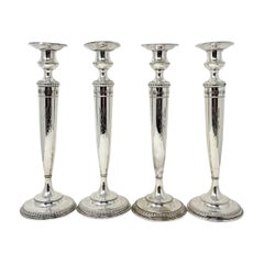 Set of 4 Antique American Matthews Silver Co. Sterling Candlesticks, circa 1910