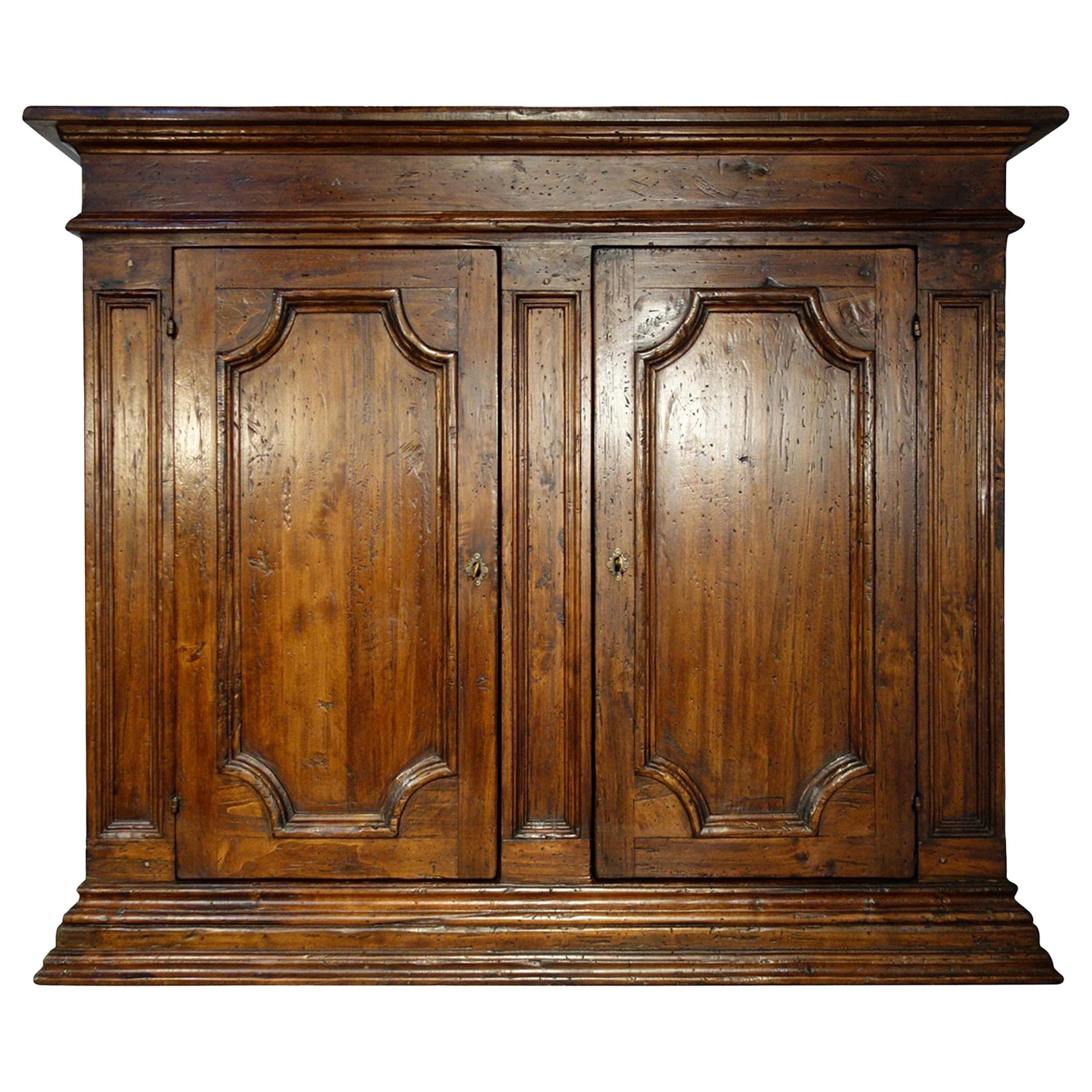 17th C Style Toscano Rustic Old Poplar Credenza Antique Reproduction In-Stock  For Sale