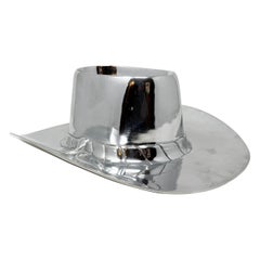 Estate American Polished Figural Cowboy Hat Chip and Dip Holder.