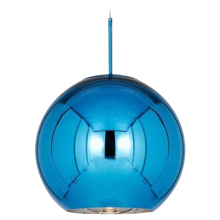Lampe à suspension minimale en cuivre bleu Tom Dixon, petite, édition limitée