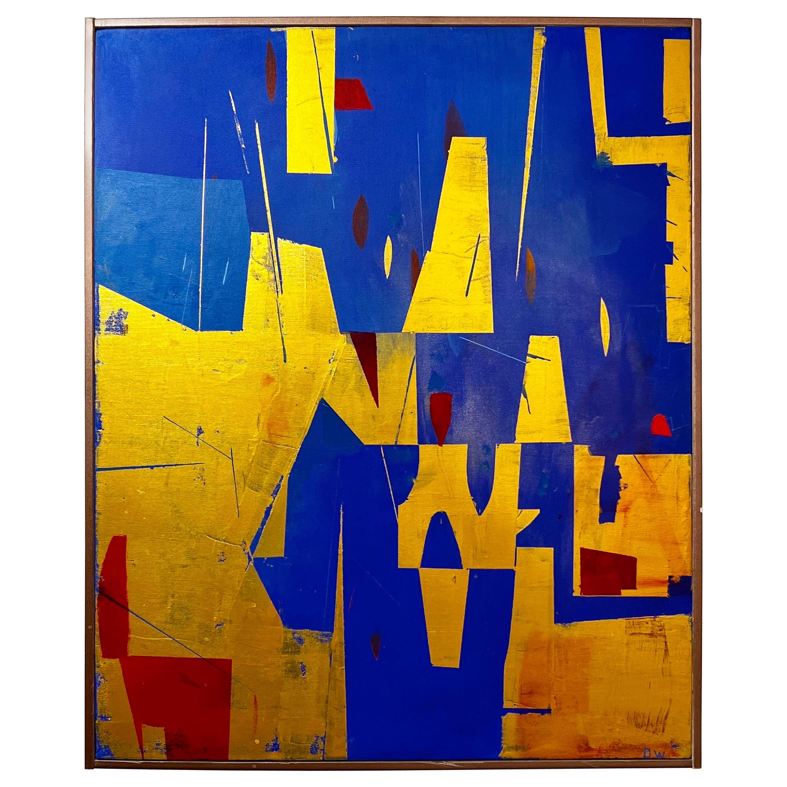 Don Williams Abstract Painting “Composition in Blue & Gold” 2022