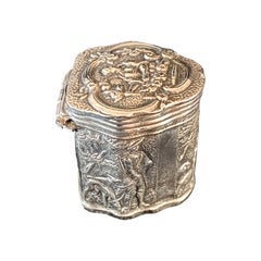 Sterling Silver Repousse Pill or Snuff Box