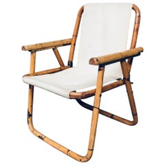 Chaise pliante en bambou, design Modernity des années 1960