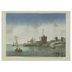 Original handkolorierte Optica-Ansicht der Küste von Zeeland, Niederlande