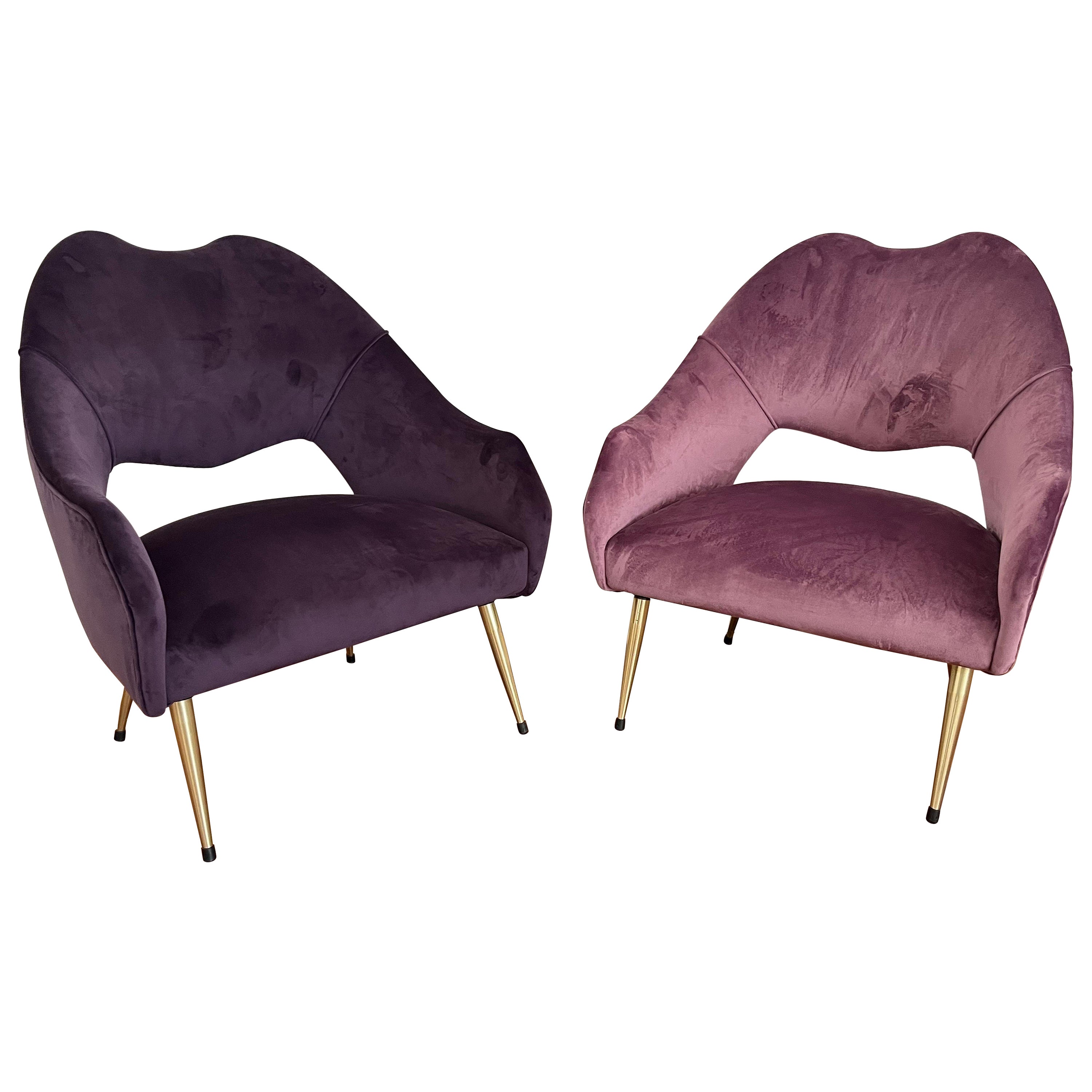 Pair of Armchairs “Mr & Mrs” Top Vintage Design 1960s 