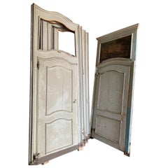 Antique Set of 8 Lacquered Interior Doors with Frame and Overdoor, '700 Italy