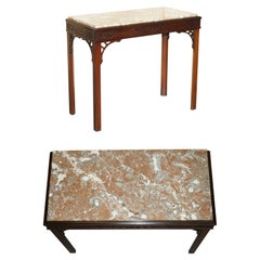VERY FINE Used THOMAS CHIPPENDALE CONSOLE TABLE WiTH ITALIAN MARBLE TOP