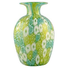 Murano Mille Fiori vase in mouth-blown art glass. Italian design, 1960s. 