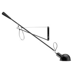 Flos 265 Small Black Wall Lamp in Steel and Brass by Paolo Rizzatto