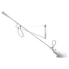 Flos 265 Small White Wall Lamp in Steel and Brass by Paolo Rizzatto