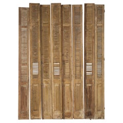 Antque Country French Set of (8) Original Shutters from a Chateau in Brittany