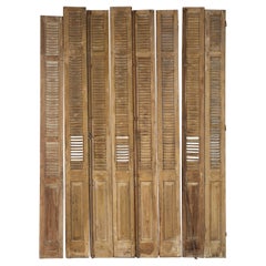 Used Antque Country French Set of (8) Original Shutters from a Chateau in Brittany