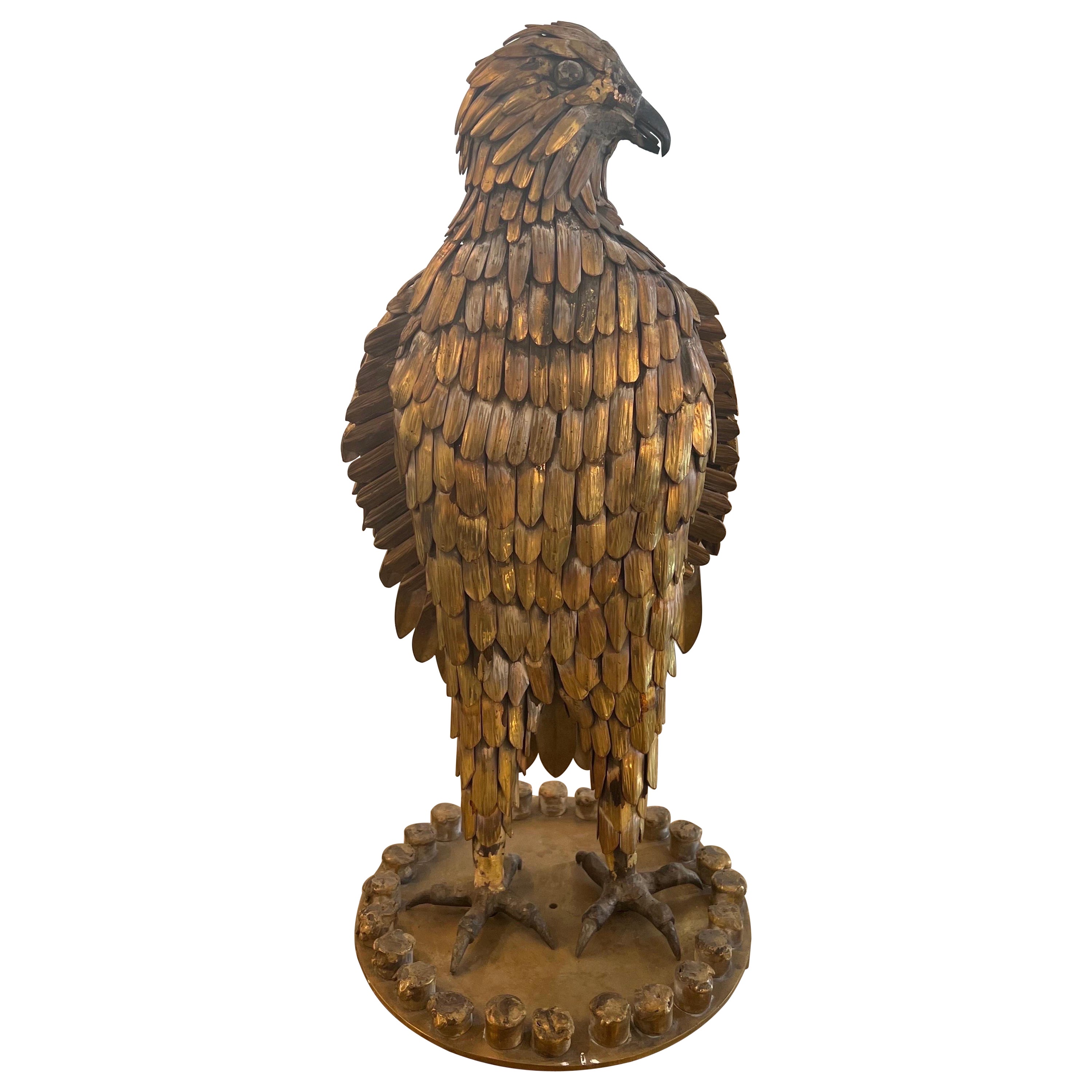 Large Gilded metal eagle sculpture 