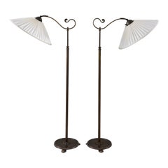 Pair of Swedish Art Deco Floor Lamps, 1930s