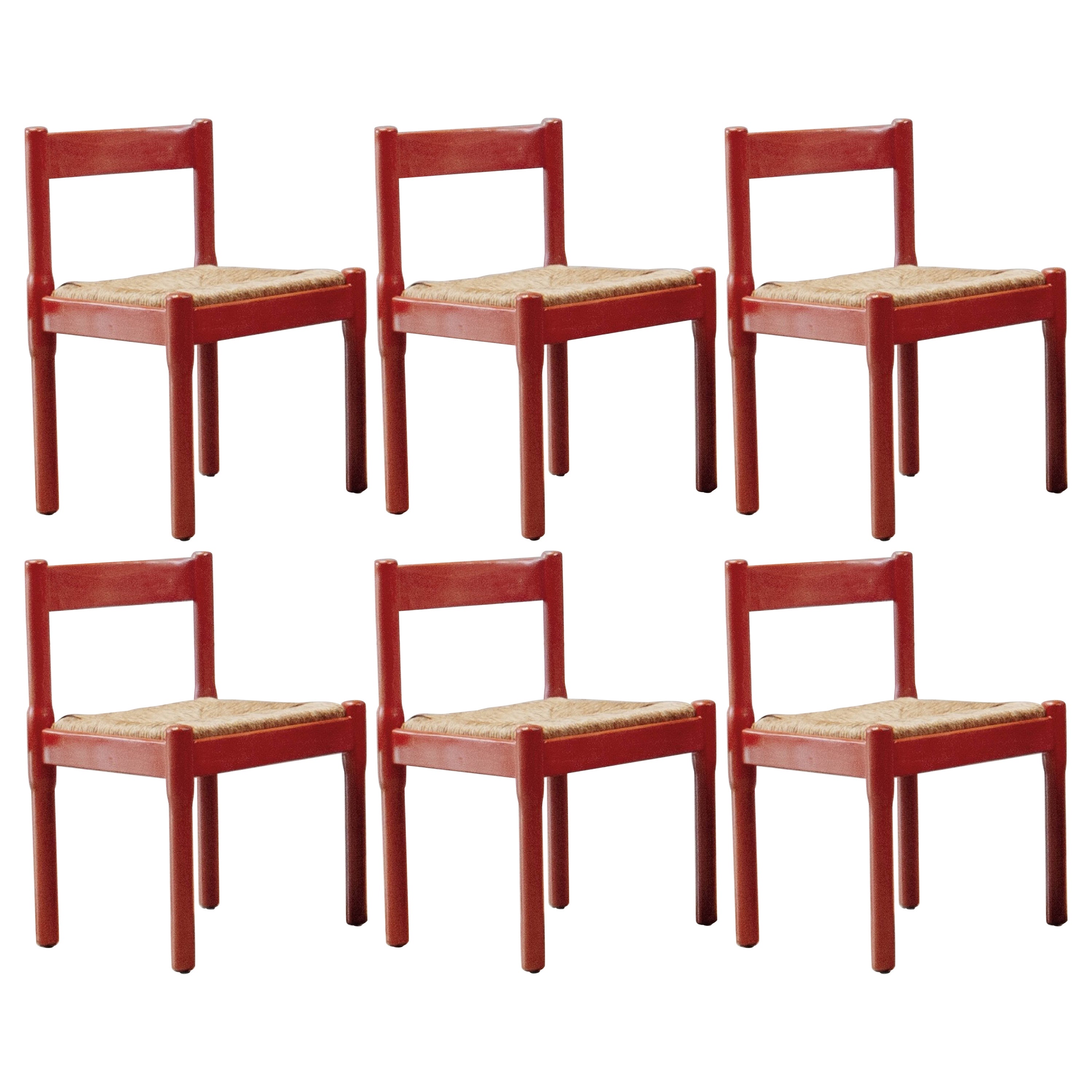 Vico Magistretti "Carimate" Dining Chairs for Cassina, 1960, Set of 6 For Sale