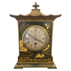 Quality Antique Victorian Chinoiserie Decorated Mantle Clock by Japy Fréres