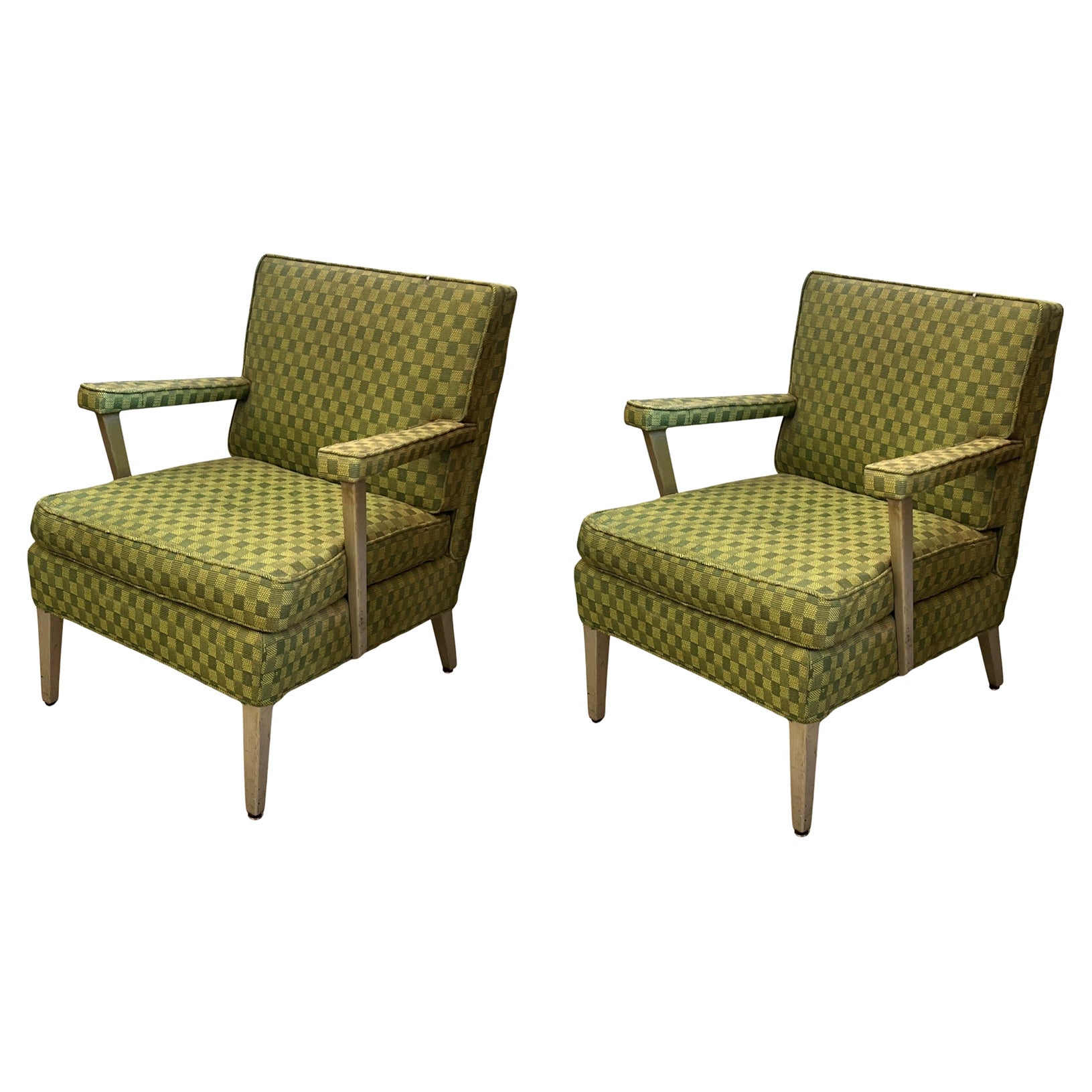 Pair of SS United States First Class Cabin Upholstered Arm Chairs For Sale