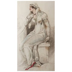 Original Antique Fashion Print. C.1810