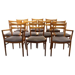 Circa 1960s Set of 10 Mid-Century Modern Dining Chairs