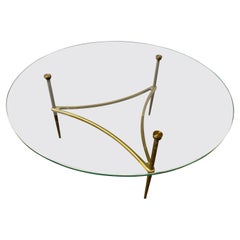 Brass and Glass Round Coffee Table
