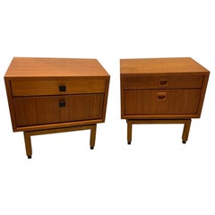 Pair of 60s Belgian Wood End Tables, Side Tables, Scandinavian Style