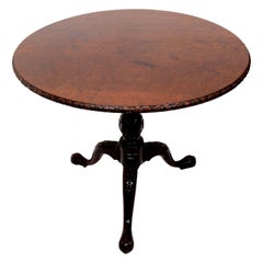 Antique Irish Geo II Plum Pudding Mahogany Tilt and Turn Tripod Tea Table, c1750