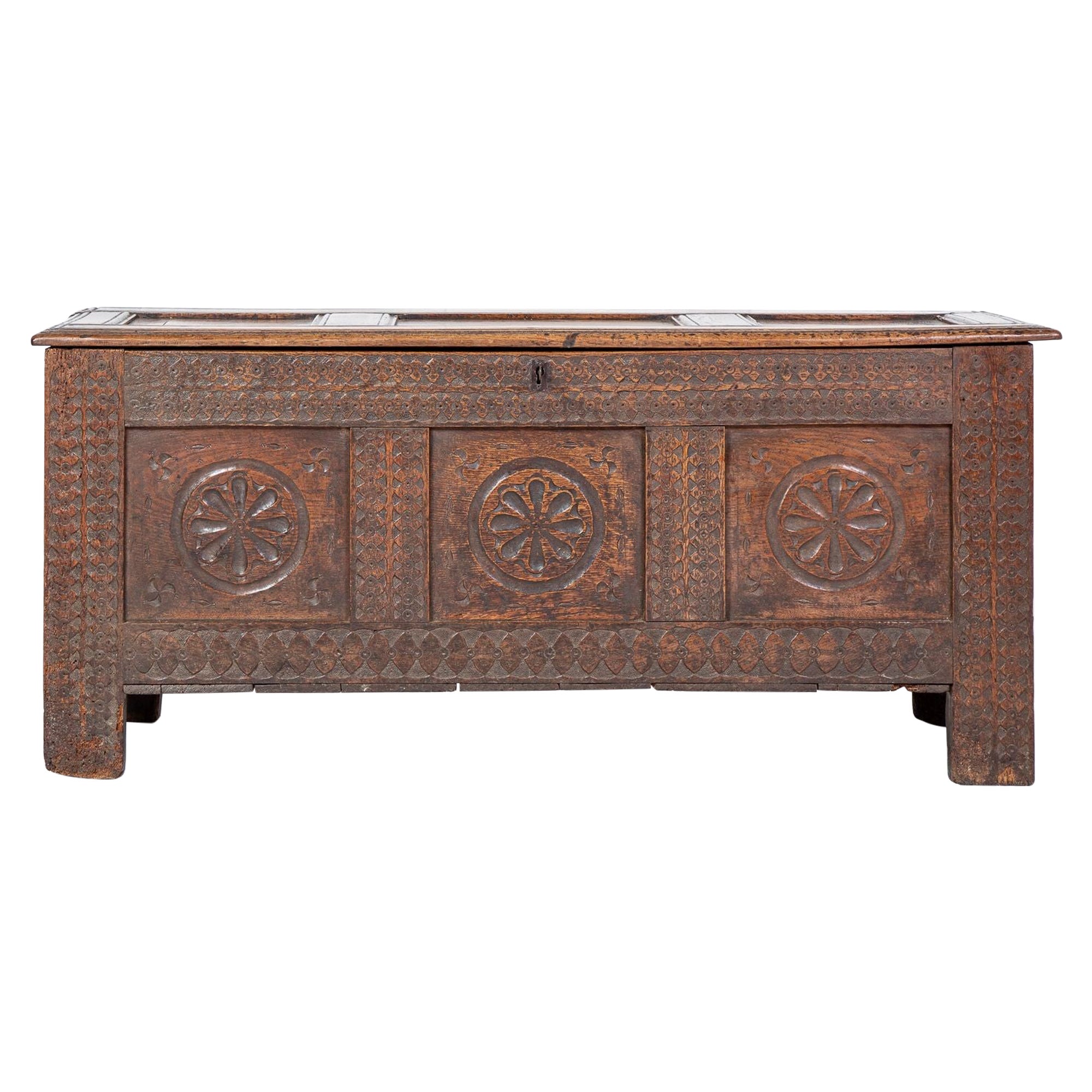 18th Century Oak Coffer For Sale