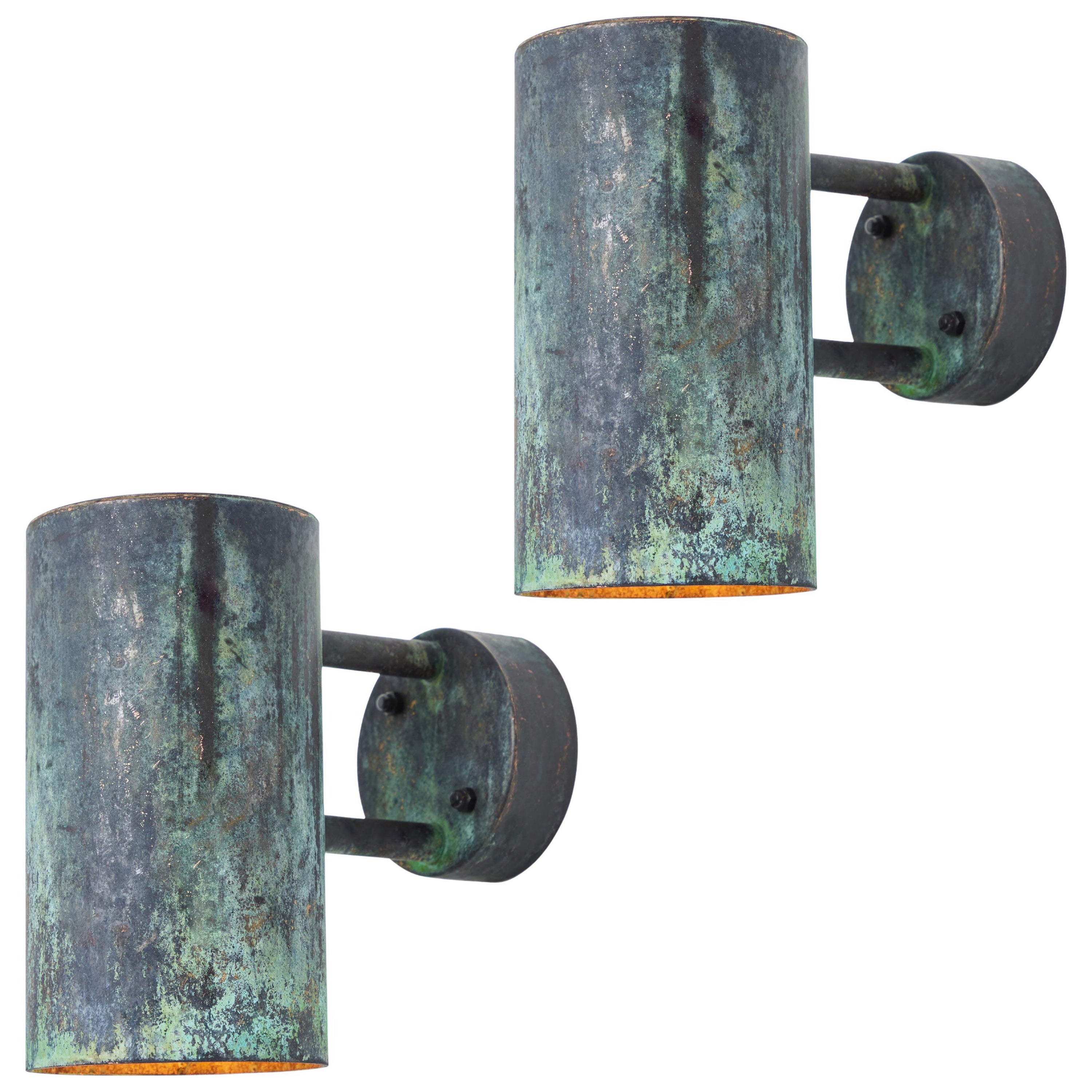 Pair of Hans-Agne Jakobsson C 627/110 'Rulle' Darkly Patinated Outdoor Sconces