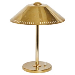 1950s Finnish Perforated Brass Table Lamp Attributed to Paavo Tynell