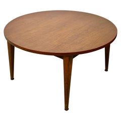 Retro Mid-Century Walnut Danish Style Round Coffee Table