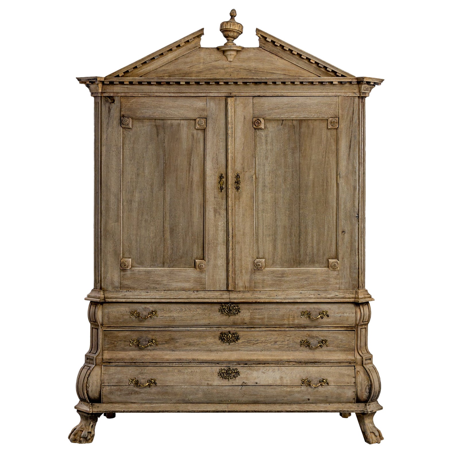 1800 Dutch Bleached Oak Cabinet