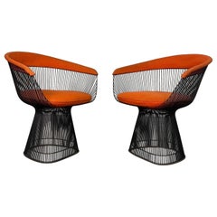 Warren Platner Bronze for Knoll Dining Chairs with Original Upholstery