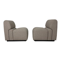 Post Modern Wool Slipper Chairs by Jack Cartwright 
