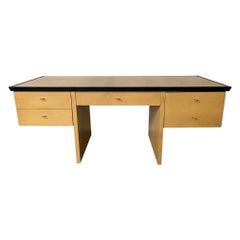Mid-Century Modern Style Burl and Ebony Custom Quality Desk / Writing Table