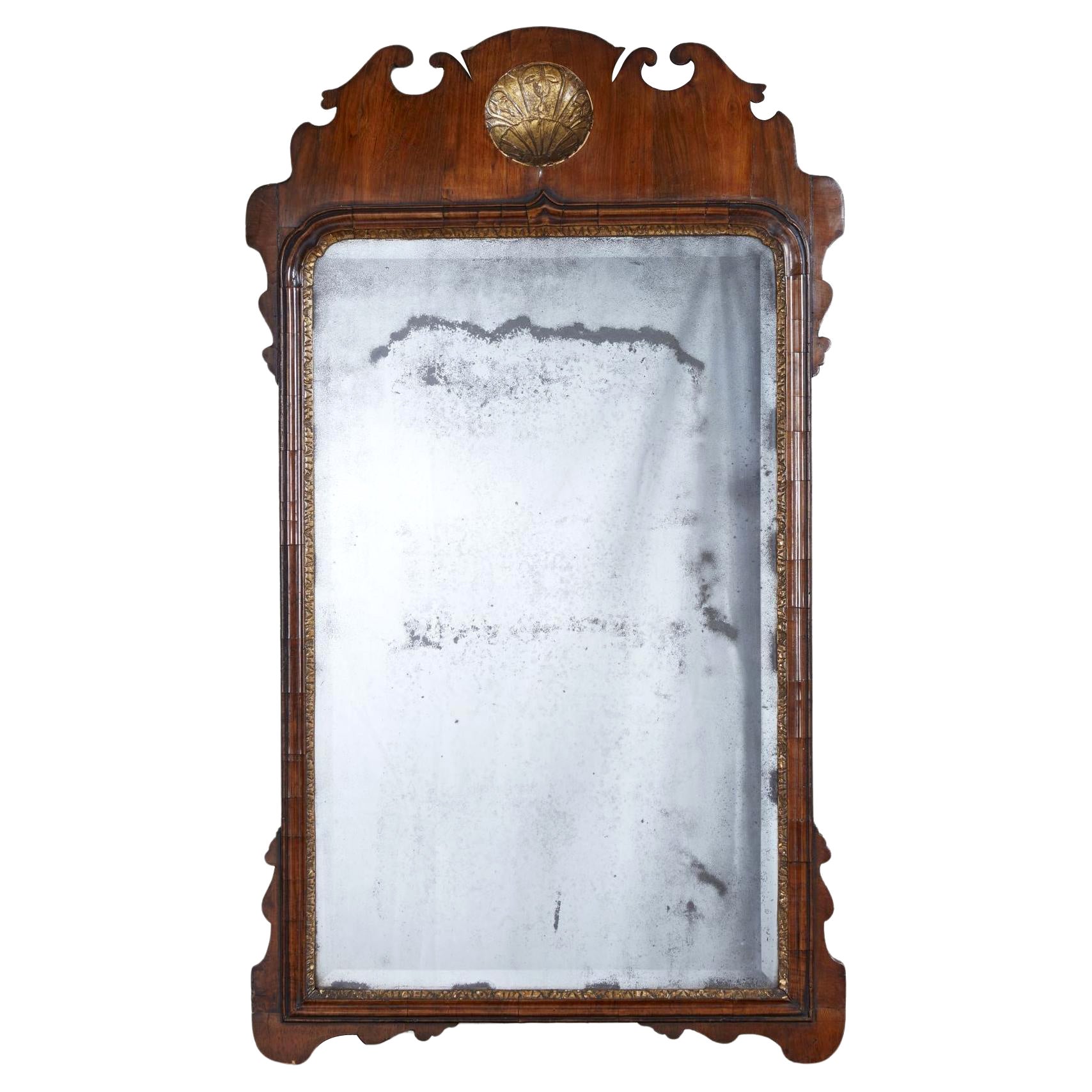 George II Walnut and Gilt Mirror For Sale