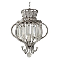 Italian Crown-Shaped Crystal Beaded Chandelier 