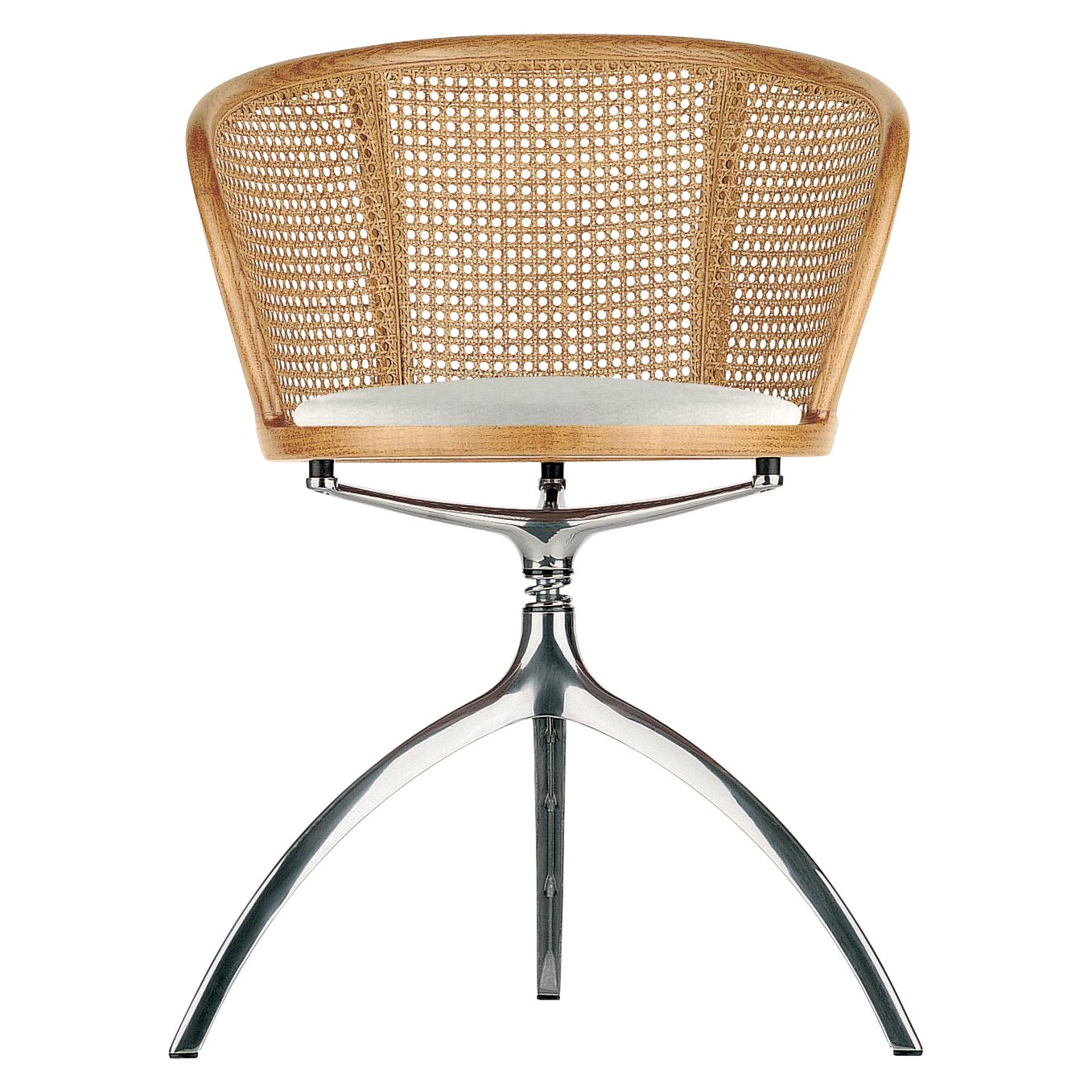 Alias 901 Young Lady Chair with White Upholstered Seat & Polished Aluminum Frame