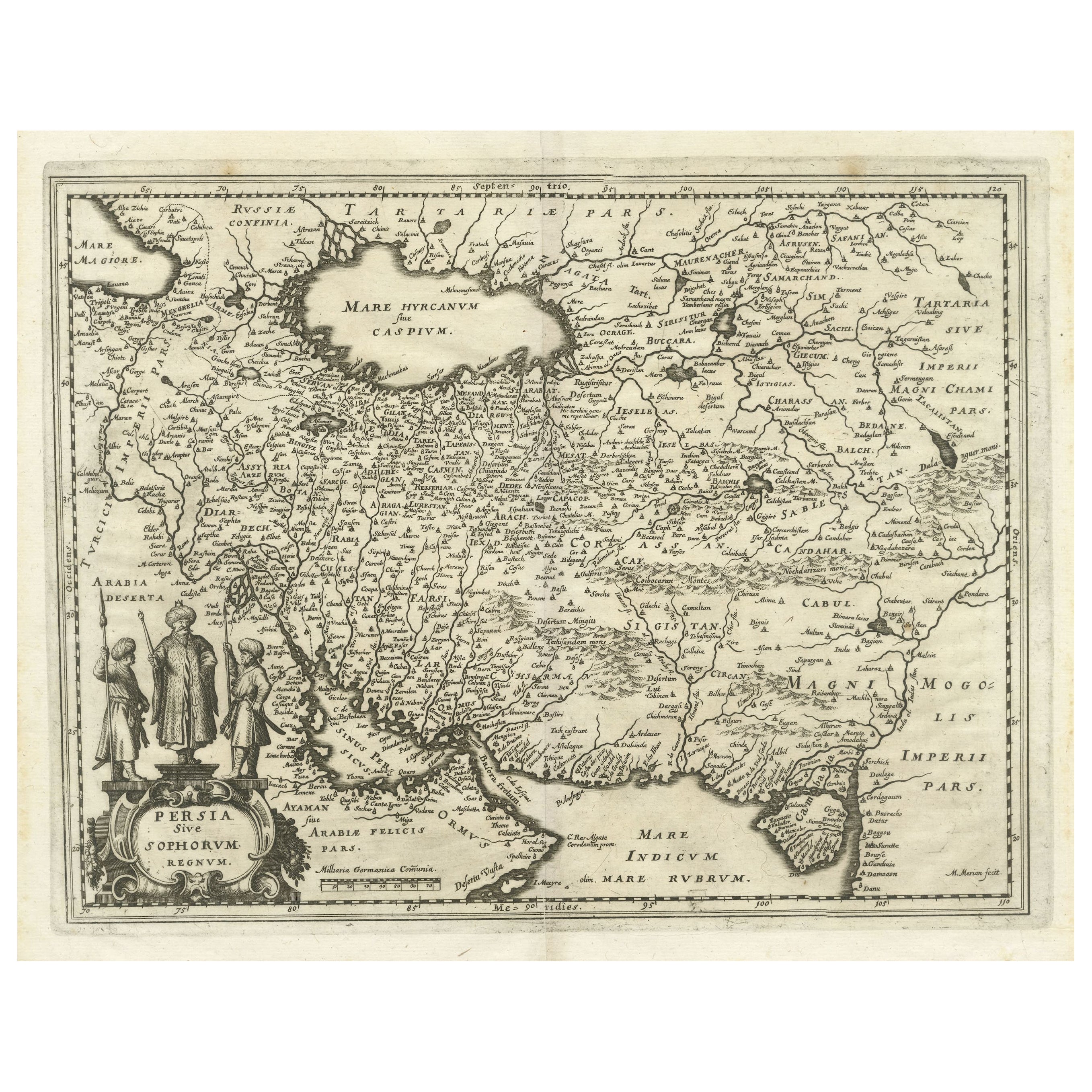 Safavid Splendor: Antique Map of Persia During the Safavid Dynasty, circa 1645