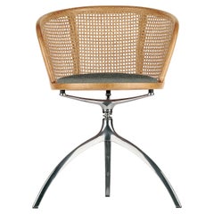 Alias 901 Young Lady Chair with Black Upholstered Seat & Polished Aluminum Frame