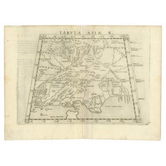 Antique A Rare and Old Trapezoidal Projection of the Ganges and Himalaya Range in India