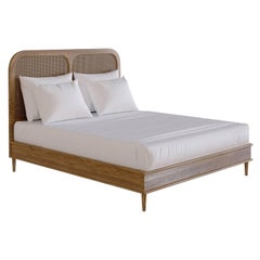 The Sanders Bed by Lind + Almond in Oak and Rattan (Euro Mega King)