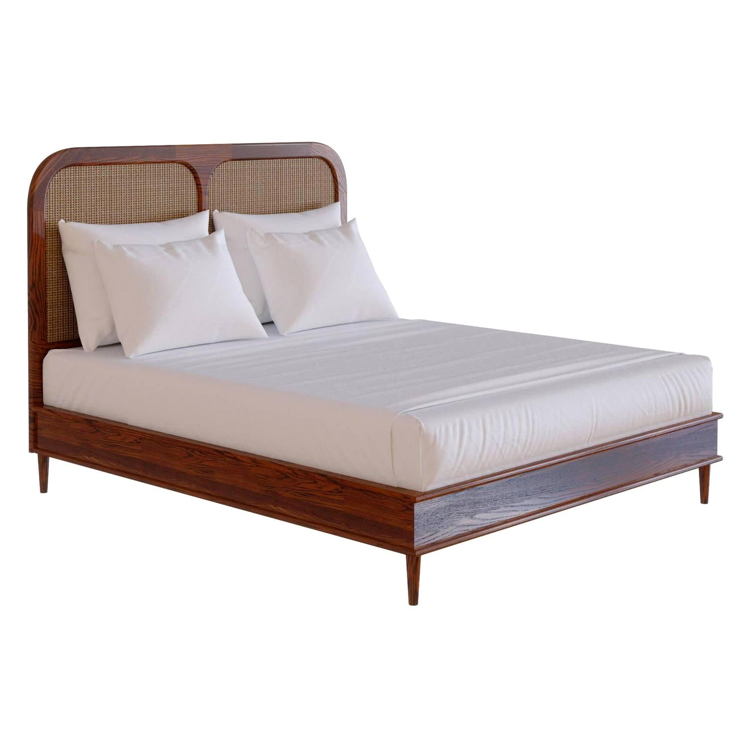 The Sanders Bed by Lind + Almond in Cognac & Rattan (USA Californian King)