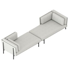 Alias 884 DX+SX Twelve Dormeuse Sofa Set in Grey with Lacquered Aluminum Frame