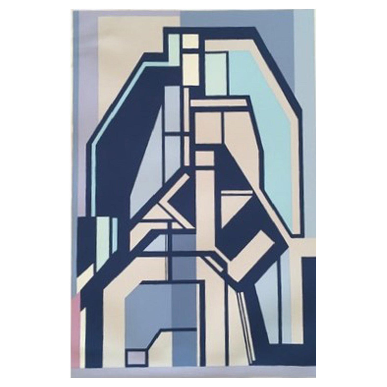 1960 Italy Mid-Century Mario Radice Abstract Print on Paper