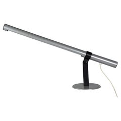 Italienische Tischlampe aus schwarzem und grauem Metall aus den 1980er Jahren mit Neonlicht