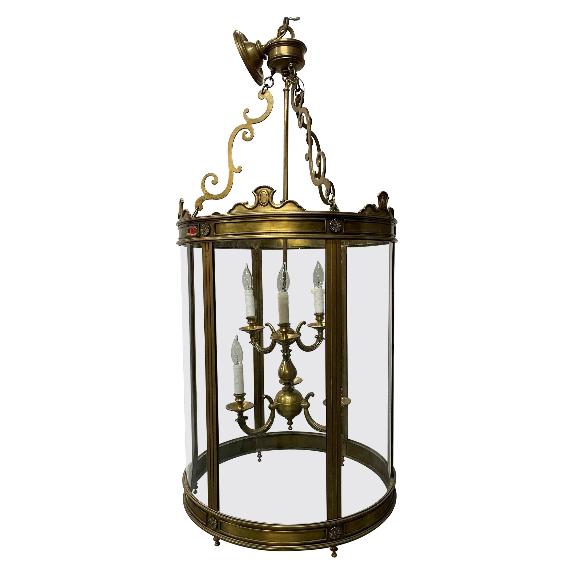 A 19th/Early 20th Century Solid Bronze Gothic Lantern, Six Lights. Circular