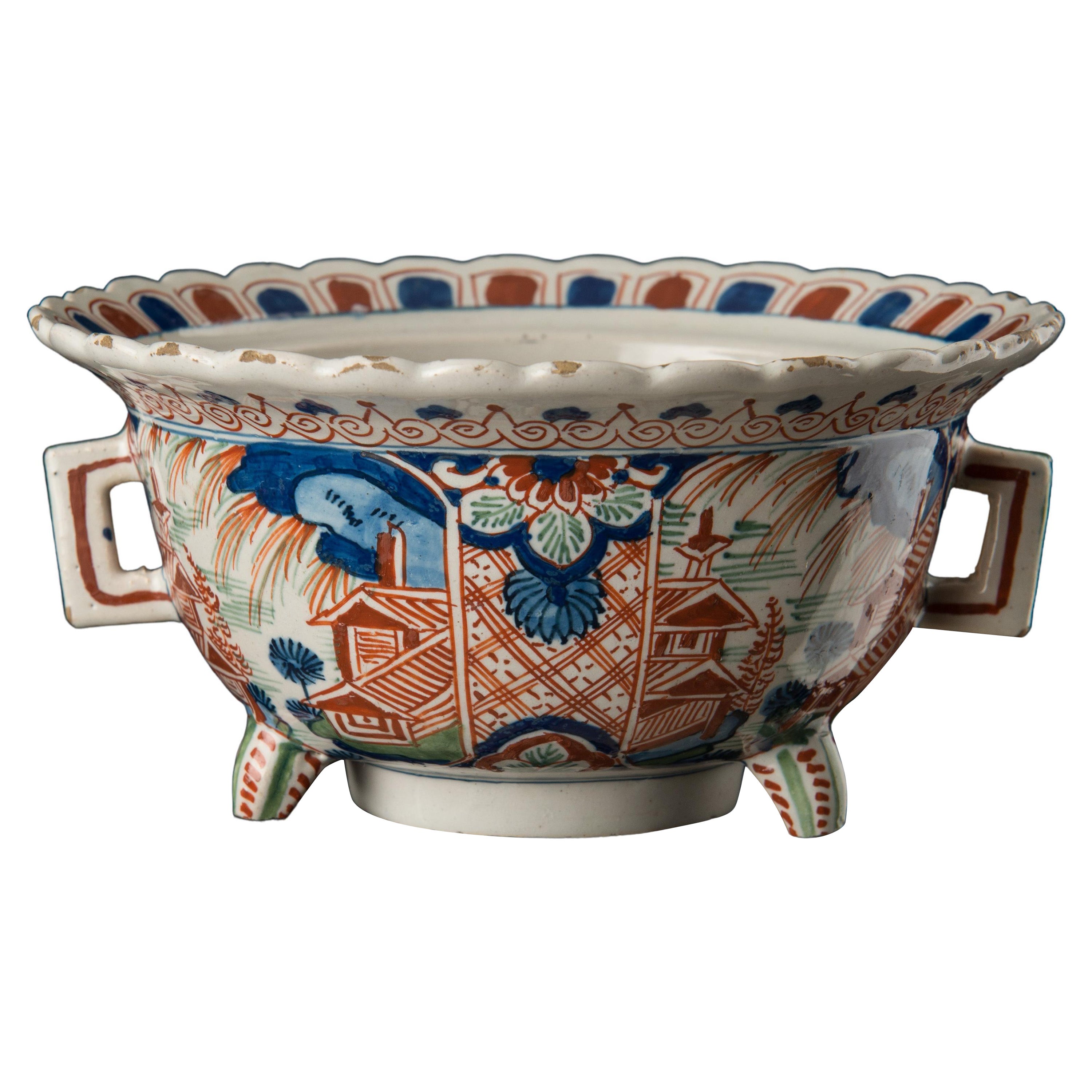 Polychrome chinoiserie bowl Delft, 1710-1730