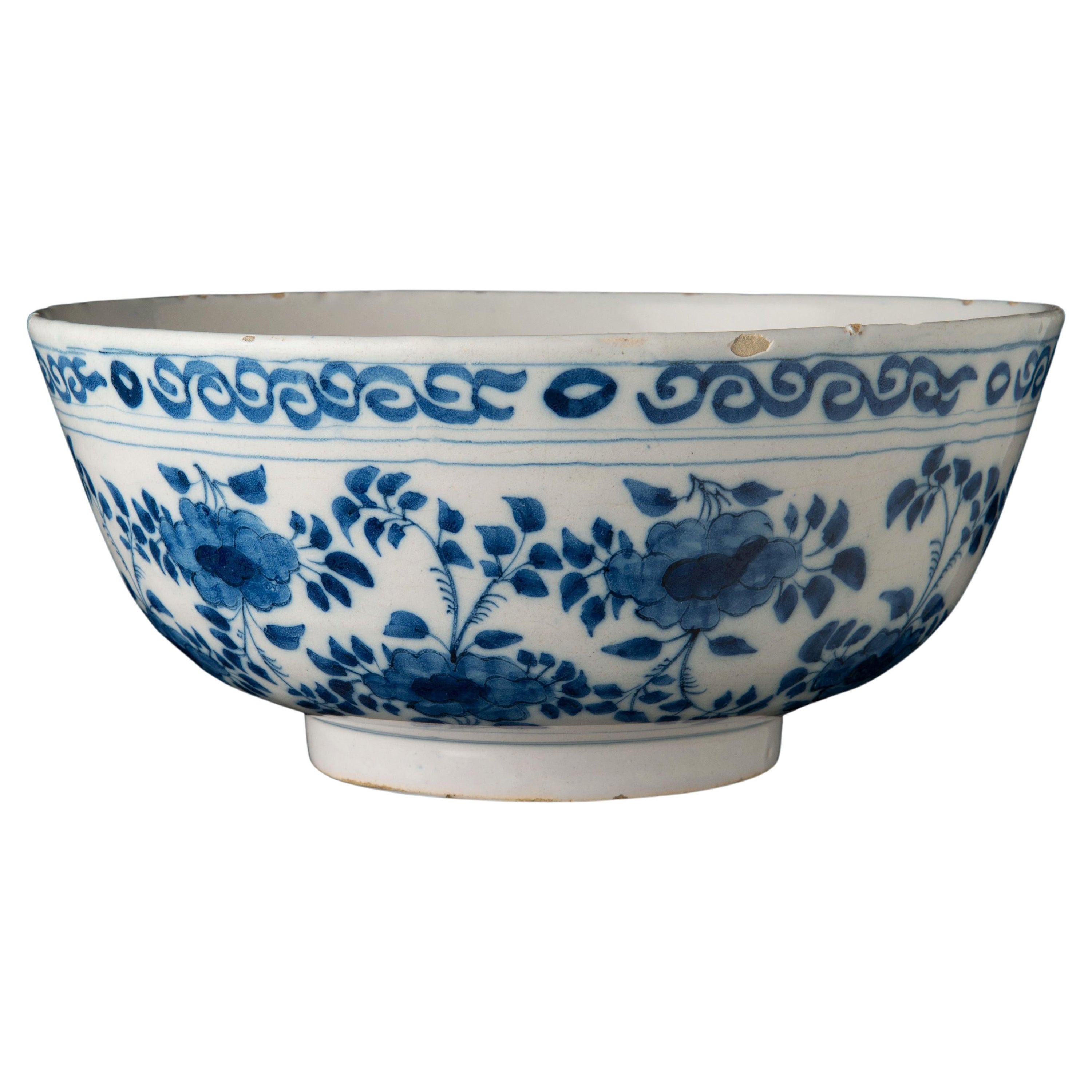 Blue and white bowl Delft, 1690-1710 For Sale