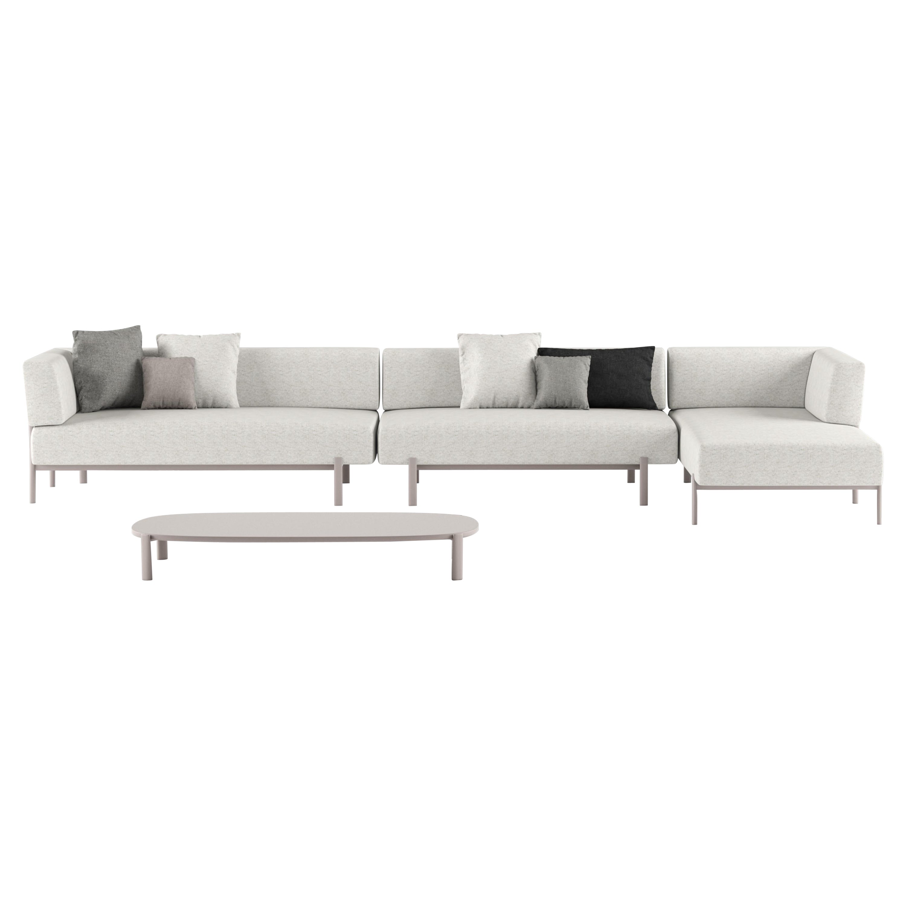 Alias T05+T04+T06+T10 Ten Outdoor Sofa Set and Table in White w Lacquered Frame