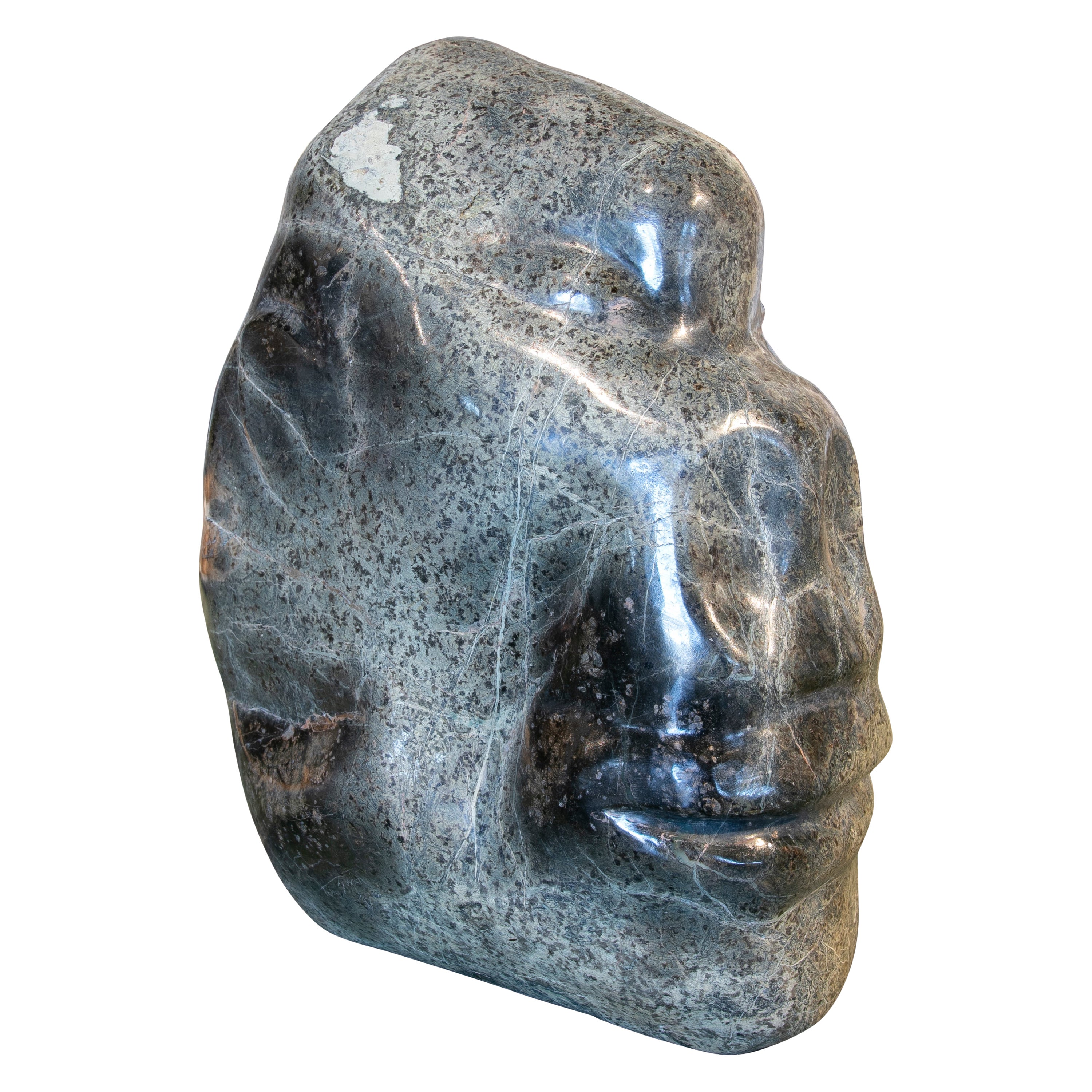 Escultura gorila de mármol serpentina Toby Govan, años 90